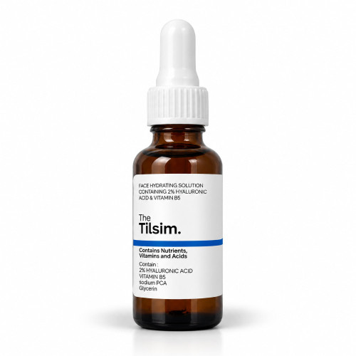 محلول آبرسان صورت حاوی ۲٪ هیالورونیک اسید و ویتامین ب۵ - ۳۰ میل the tilsim