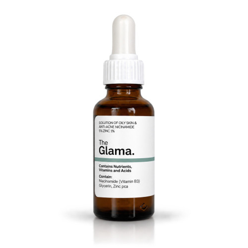 محلول پوست های چرب و ضد جوش نیاسینامید ۵٪ و زینک ۱٪ -۳۰ میل the glama