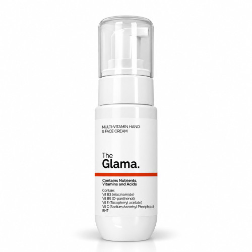 کرم مولتی ویتامین دست و صورت پمپی۵۰ میل the glama
