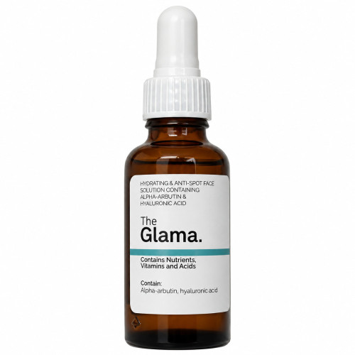 محلول آبرسان و ضد لک صورت حاوی آلفاآربوتین و هیالورونیک اسید ۳۰ میل the glama